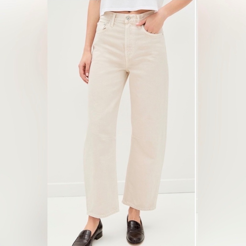Citizens of Humanity Miro Barrel Leg Jeans Relaxed Almondnette Cream - 26